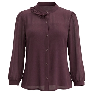 马天奴2026春夏新款花边小圆领单排扣衬衫短款衬衣上衣气质法式女