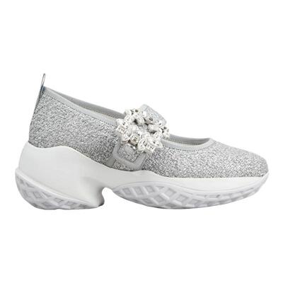 RogerVivier/罗杰维维亚女士芭蕾舞鞋卢勒克斯罗缎水晶搭扣新款