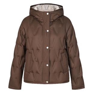 JAN AN NO简爱诺咖色90白鹅绒连帽短款羽绒服冬季新品J2570031YR