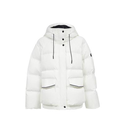 绫致ONLY2025冬季三防连帽立领双向拉链宽松羽绒服女