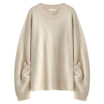 COCOBELLA气质抽褶袖毛衣