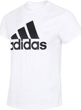 Adidas阿迪达斯短袖女子夏季新款运动体恤休闲白色圆领T恤GL0649