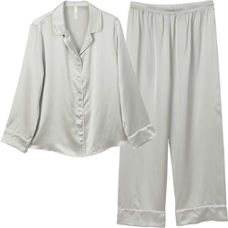 金三塔可机洗真丝睡衣女情侣礼物