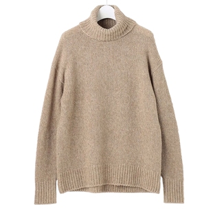 23区日系秋季通勤宽松版羊毛混纺高领套头毛衣厚针织毛衫商场同款