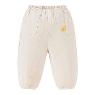 迷你巴拉男女童宝宝棉裤冬新品儿童保暖夹棉裤子柔软亲肤长裤