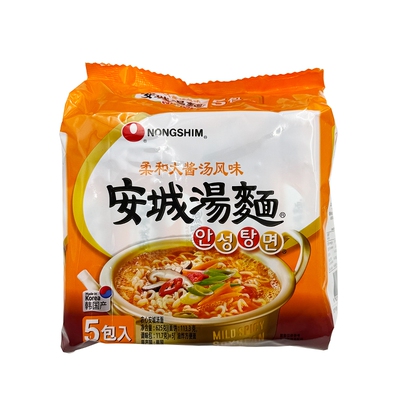 农心韩国进口125g*5微辣安城汤面