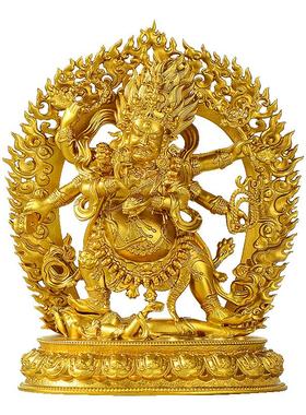 家居客厅铜鎏金雕像藏村铜器摆件