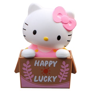 hellokitty猫汽车装饰摆件可爱摇头太阳能玩具仪表台女生车内装饰