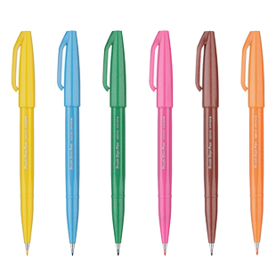 梦中情笔日本派通TOUCH彩色软头毛笔Brush软笔新色手账贺卡练字签字秀丽笔字帖花体英文彩绘笔马卡龙ins日系