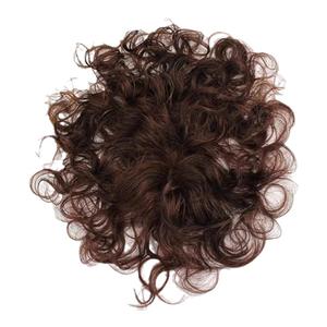 真发假发女短发发顶补发块遮白发假发片头顶补发轻薄手织短卷发片