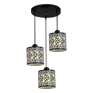 LED三头现代简约吊灯创意个性餐厅饭厅卧室走廊通道浪漫温馨铁艺