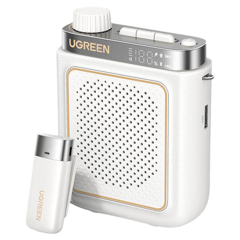 绿联V6领夹小蜜蜂扩音器教师上课专用麦克风喇叭扬声器摆摊用户外