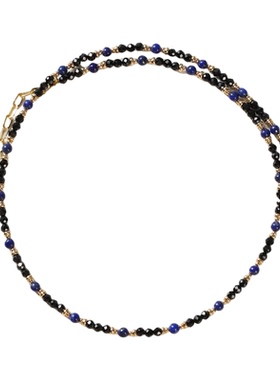 黑尖晶青金石天然新中式手作项链