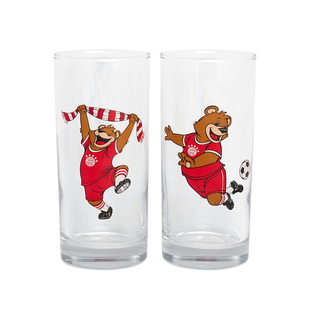 进口拜仁周边伯尼熊透明玻璃水杯子套装官方正品30517品德居现货
