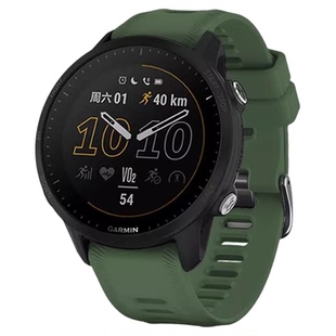 适用佳明Garmin Forerunner955/965官方同款硅胶表带945/935/745替换腕带柔软非快拆硅胶时尚透气双色带22mm