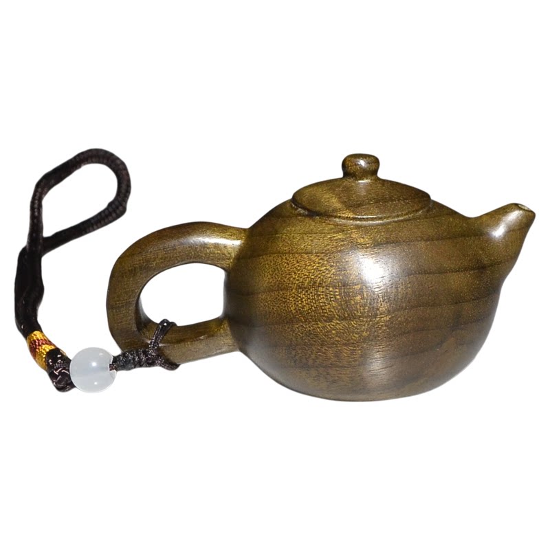 纯手工 把把壶 金丝楠木手把件文玩把玩阴沉木茶壶木雕木质挂件