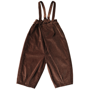 UL炸街背带裤灯芯绒儿童女童大童小童裤子2024秋季秋冬新款外穿