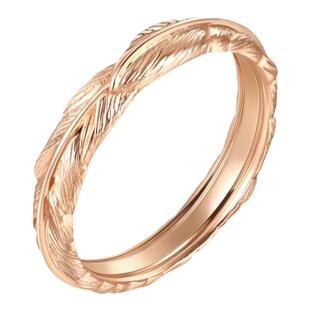 周生生爱情密语丘比特羽毛18k玫瑰金戒指k金戒指91919R