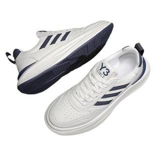 运动三叶草Y3KLZ运动休闲男鞋增高鞋2025秋冬季新款真皮透气软底