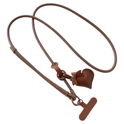 简约纯色皮革挂脖可调节卡扣