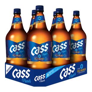 韩国原装进口cass/凯狮啤酒1.6L*6大瓶整箱分享装 炸鸡伴侣聚会