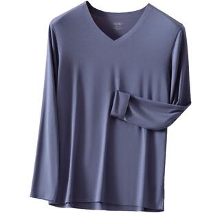 莫代尔100S无痕保暖上衣男士修身紧身打底衫棉毛衫单件秋衣男薄款