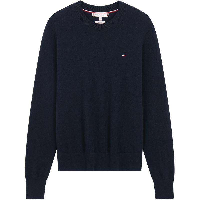 Tommy女装纯色圆领针织羊绒衫