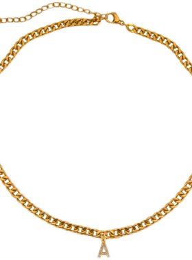 现货sweetpeeps水钻脖颈叠戴字母