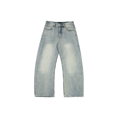UNRETRO美式复古宽松直筒牛仔裤