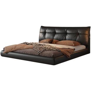 帕沙曼悬浮床真皮床主卧大床高端大气意式软包床1米8双人床架现代