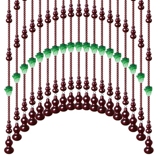 白菜珠帘桃木葫芦门帘水晶帘子卧室入户门对门卫生间隔断帘免打孔