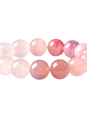 天然粉水晶手串火运升腾