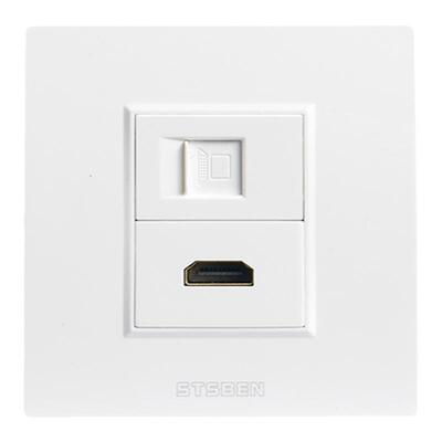 86型高清HDMI+六类网线电脑插座