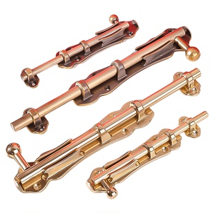 纯黄铜地插销中式仿古庭院门栓大门天地插销老式户外加长加厚门闩