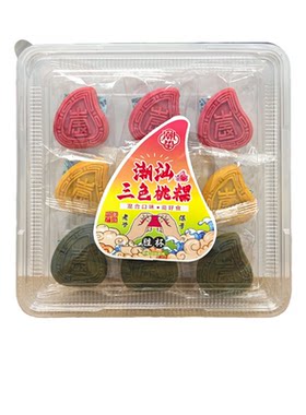潮汕绿豆冰糕鸭屎香茶糕三色桃粿