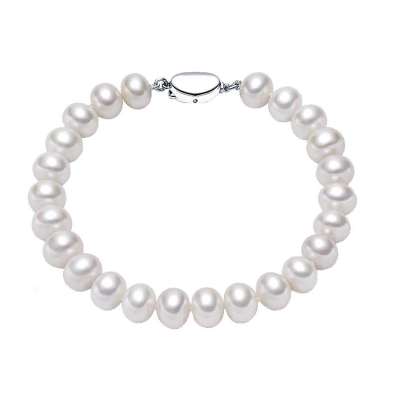 珍世缘宠爱淡水近圆形无核强光真珍珠手链女配S925银扣时尚珠宝女