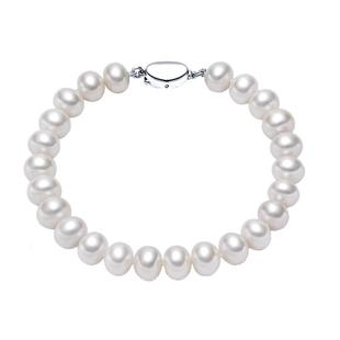 珍世缘宠爱淡水近圆形无核强光真珍珠手链女配S925银扣时尚珠宝女