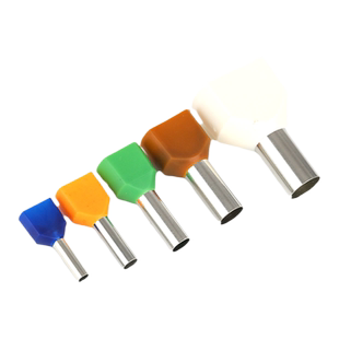 TE双线管型接线端子预绝缘接线压线端头0.5-16平针管形冷压铜鼻子