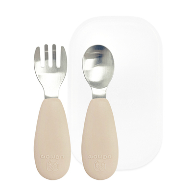 UBMOM不锈钢叉勺学吃饭训练勺