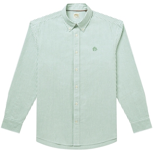 【春夏甄选】Hazzys哈吉斯男装春季纯棉长袖潮流条纹通勤衬衫上装