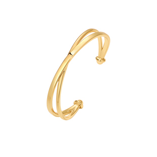 明星同款onchic小心诗缠绕双环手镯子素圈开口可调节轻奢高级