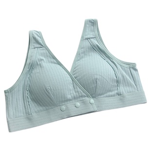 大码妈妈内衣女前扣纯棉文胸无钢圈中老年妇女胸罩夏季薄款显小