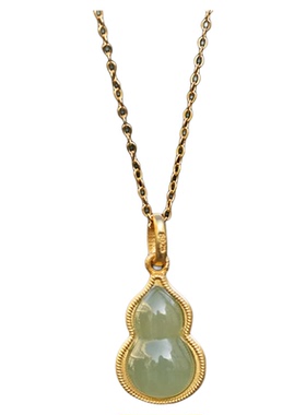 珍福典天然和田玉葫芦项链