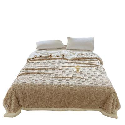 2023提花爱心款塔芙绒双层毛毯