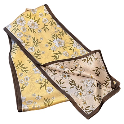 碎花真丝长条丝巾秋冬高级感飘带