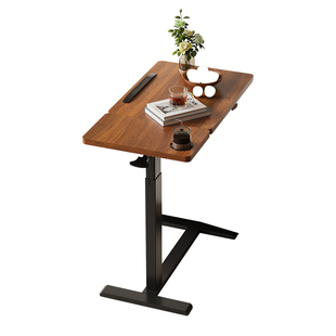 可移动床边桌可升降电脑桌卧室家用学生学习书桌气动折叠办公桌子