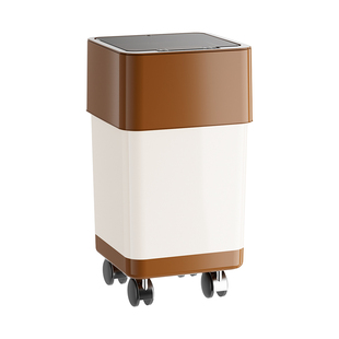 垃圾筒带轮可移动高颜值创意古风厕所垃圾桶带盖家用厨房客厅滑轮