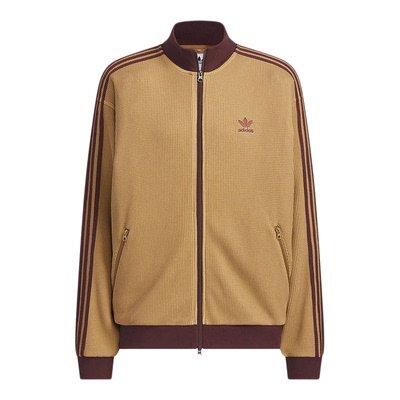 阿迪达斯三叶草男装2025秋新款华夫格立领宽松运动夹克外套KC2620