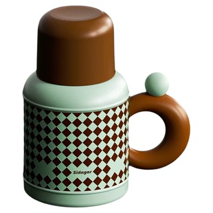 世大家大容量办公桌保温杯带吸管女生高颜值水杯子便携焖烧泡茶壶