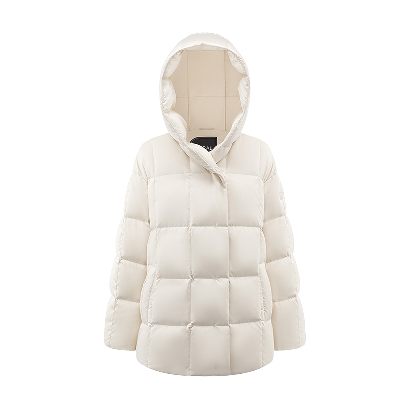 【御风系列】艾莱依2025新款连帽鹅绒服女士简约保暖短款秋冬外套